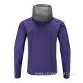 Mens Soccer Wear Zip Up Hoodies Purple